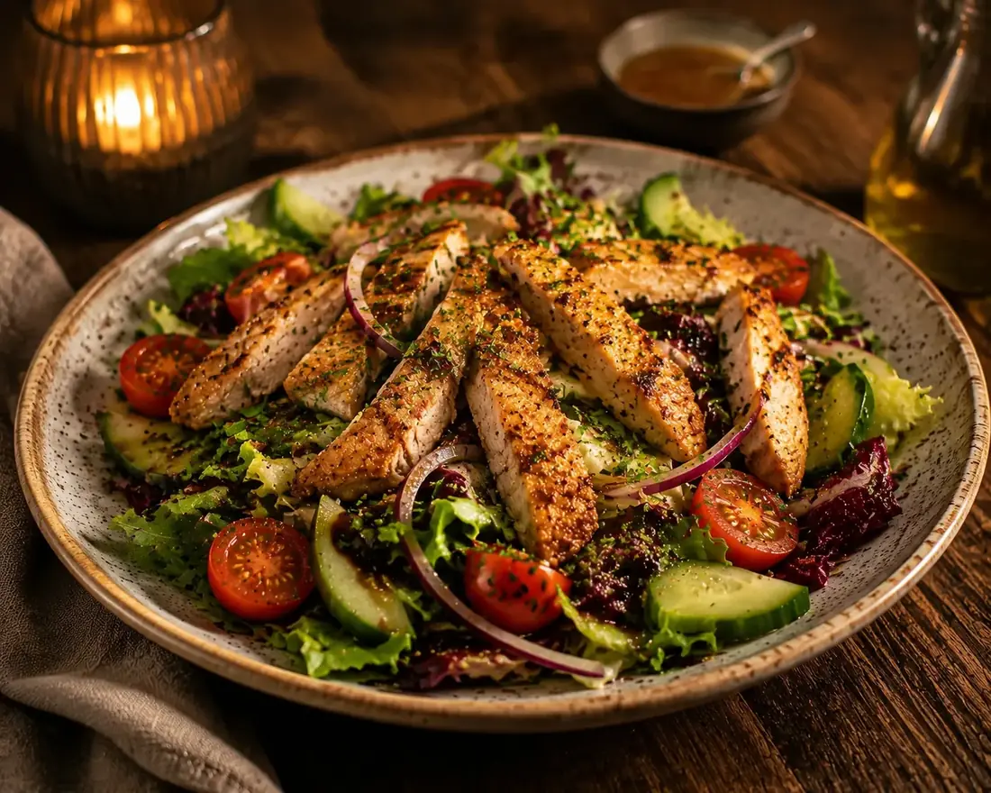 Salat mit Putenstreifen